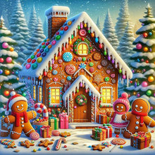 Load image into Gallery viewer, AB Diamond Painting - Full Round - Christmas Gingerbread Man House (40*40CM)
