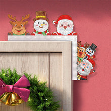 Load image into Gallery viewer, Christmas Santa Claus Snowman Reindeer Diamond Painting Door Corner Sign

