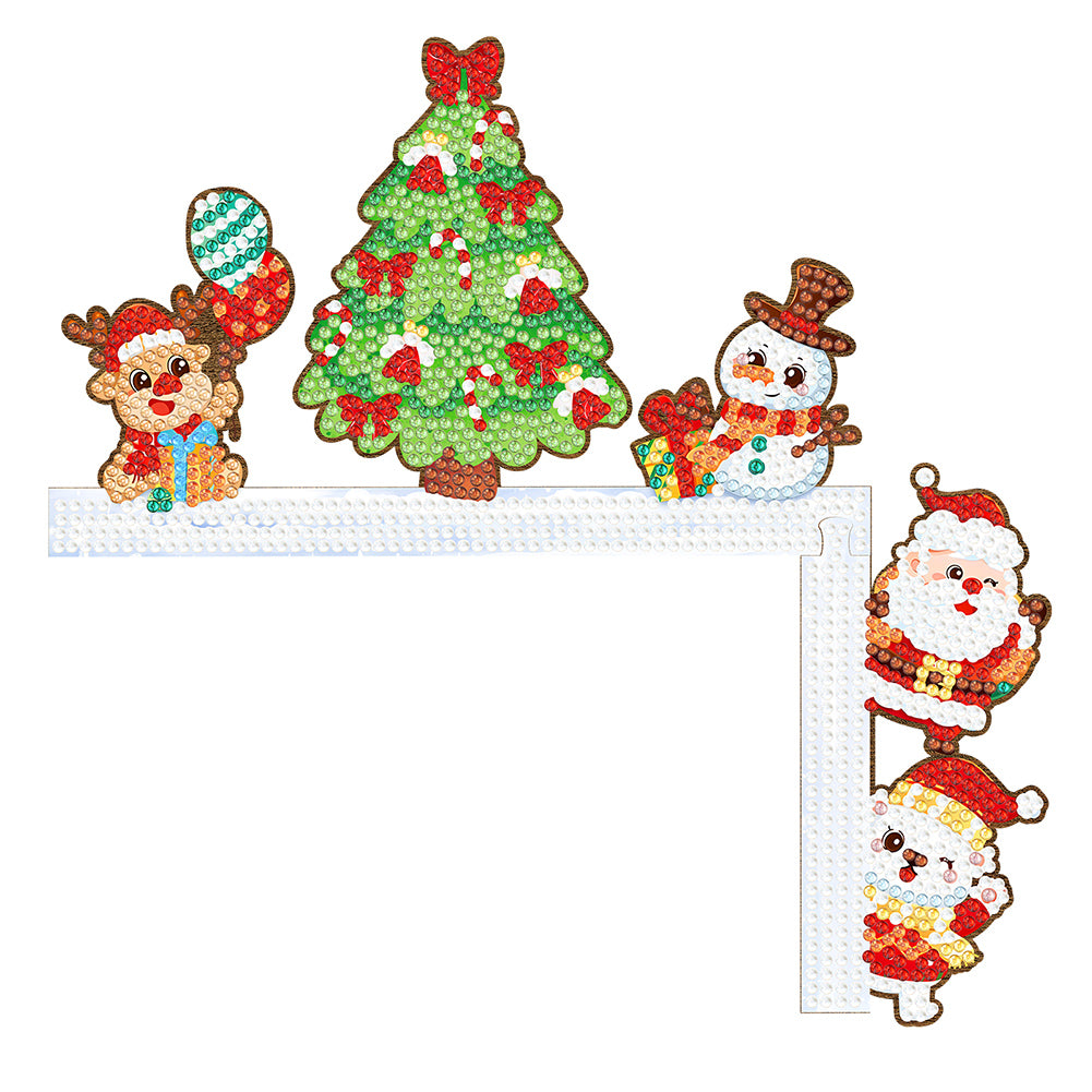 Christmas Tree Snowman Reindeer Diamond Painting Door Corner Sign for Home Decor