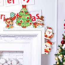 Load image into Gallery viewer, Christmas Tree Snowman Reindeer Diamond Painting Door Corner Sign for Home Decor

