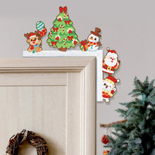 Load image into Gallery viewer, Christmas Tree Snowman Reindeer Diamond Painting Door Corner Sign for Home Decor
