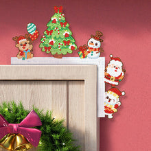 Load image into Gallery viewer, Christmas Tree Snowman Reindeer Diamond Painting Door Corner Sign for Home Decor
