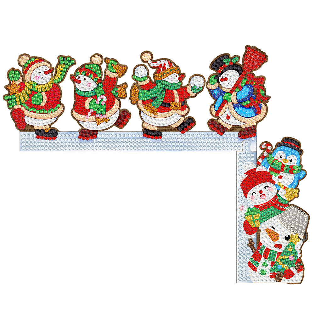 Christmas Snowman Diamond Painting Door Corner Sign for Xmas Party Favors