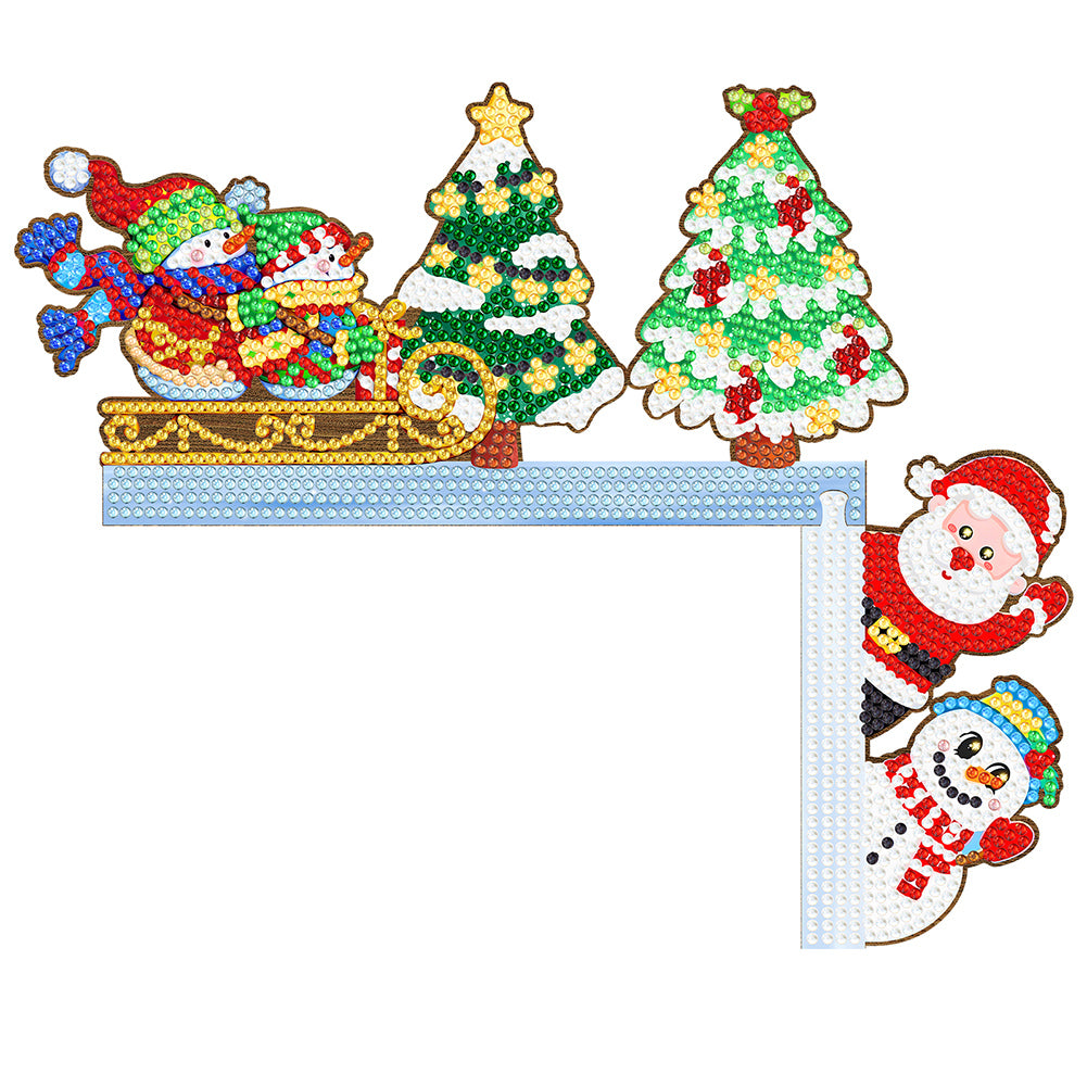 Christmas Tree Santa Claus Snowman Diamond Painting Door Corner Sign for Home