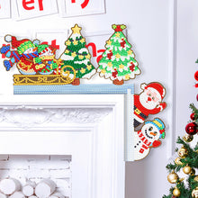 Load image into Gallery viewer, Christmas Tree Santa Claus Snowman Diamond Painting Door Corner Sign for Home
