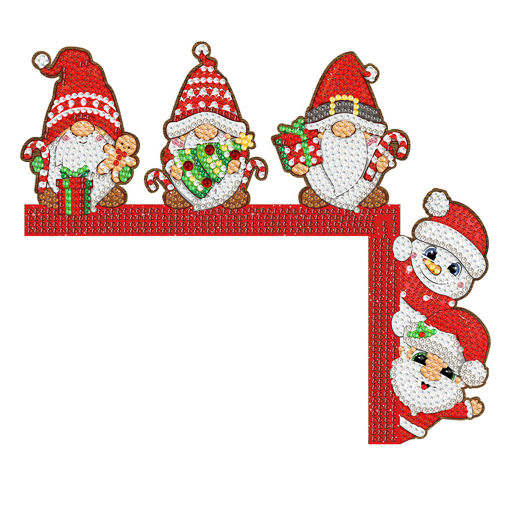 Christmas Gnome Santa Claus Snowman Diamond Painting Door Corner Sign for Home