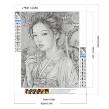 Load image into Gallery viewer, Diamond Painting - Full Round - Black and white line drawing woman (40*50CM)
