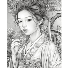 Load image into Gallery viewer, Diamond Painting - Full Round - Black and white line drawing woman (40*50CM)

