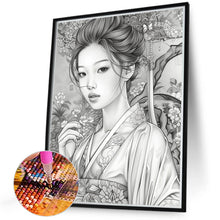 Load image into Gallery viewer, Diamond Painting - Full Round - Black and white line drawing woman (40*50CM)
