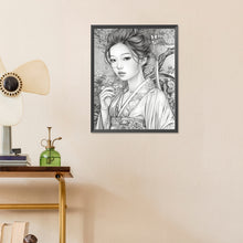 Load image into Gallery viewer, Diamond Painting - Full Round - Black and white line drawing woman (40*50CM)
