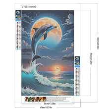 Load image into Gallery viewer, Diamond Painting - Full Round - Whale under the moon (40*60CM)
