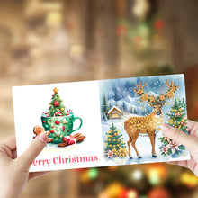 Load image into Gallery viewer, 6Pcs Christmas Reindeer DIY Diamond Painting Card Diamond Drawing Greeting Card
