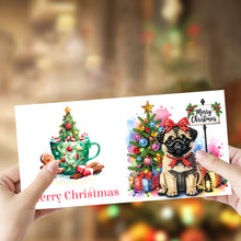 Load image into Gallery viewer, 6Pcs Christmas Dogs DIY Diamond Painting Card Diamond Drawing Greeting Card
