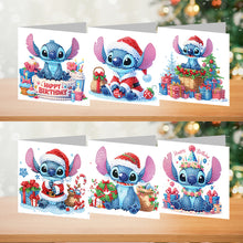 Load image into Gallery viewer, 6Pcs Christmas Stitch DIY Diamond Painting Card Diamond Drawing Greeting Card
