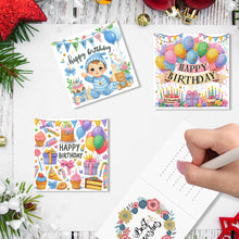 Load image into Gallery viewer, 6Pcs Christmas Happy Birthday DIY Diamond Painting Card Diamond Drawing Card
