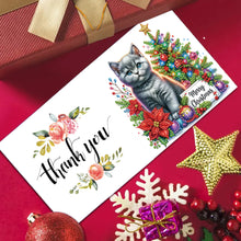 Load image into Gallery viewer, 10Pcs Merry Christmas Cats Diamond Painting Handmade Card for Adults Kids
