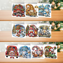 Load image into Gallery viewer, 10Pcs Merry Christmas Gnome Diamond Painting Handmade Card for Adults Kids
