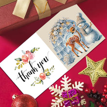 Load image into Gallery viewer, 10Pcs Merry Christmas Snowman Diamond Painting Handmade Card for Adults Kids
