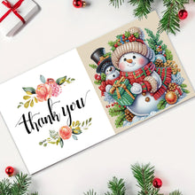 Load image into Gallery viewer, 10Pcs Merry Christmas Snowman Diamond Painting Handmade Card for Adults Kids
