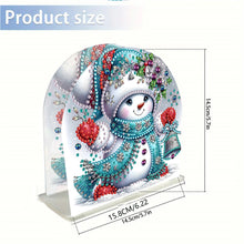Load image into Gallery viewer, Acrylic Winter Snowman Diamond Painting Paper Towel Holder for Art Crafts
