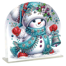 Load image into Gallery viewer, Acrylic Winter Snowman Diamond Painting Paper Towel Holder for Art Crafts
