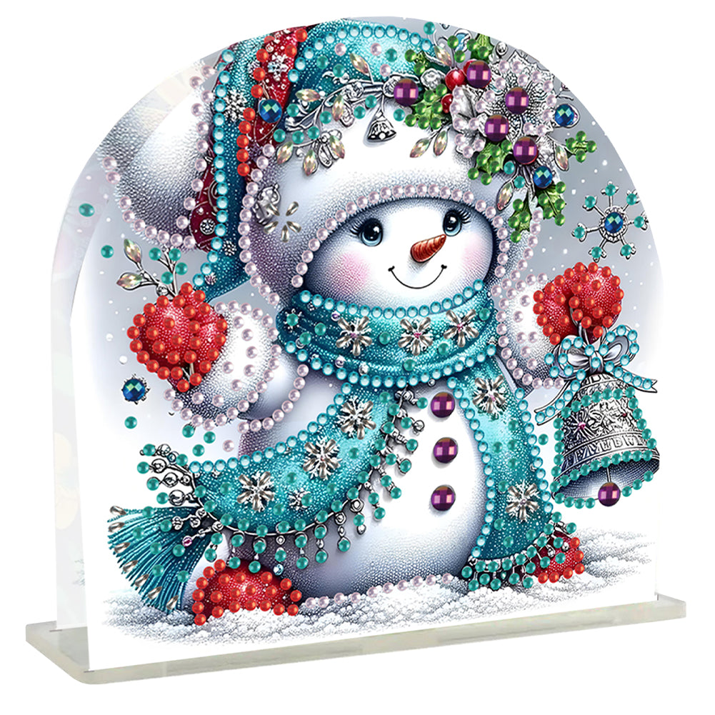 Acrylic Winter Snowman Diamond Painting Paper Towel Holder for Art Crafts