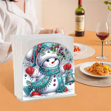 Load image into Gallery viewer, Acrylic Winter Snowman Diamond Painting Paper Towel Holder for Art Crafts
