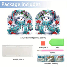Load image into Gallery viewer, Acrylic Winter Snowman Diamond Painting Paper Towel Holder for Art Crafts
