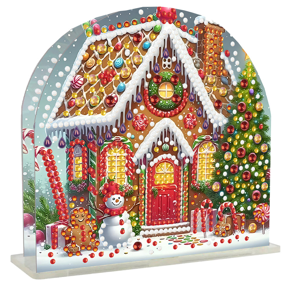 Acrylic Christmas House Diamond Painting Paper Towel Holder for Art Crafts