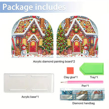 Load image into Gallery viewer, Acrylic Christmas House Diamond Painting Paper Towel Holder for Art Crafts
