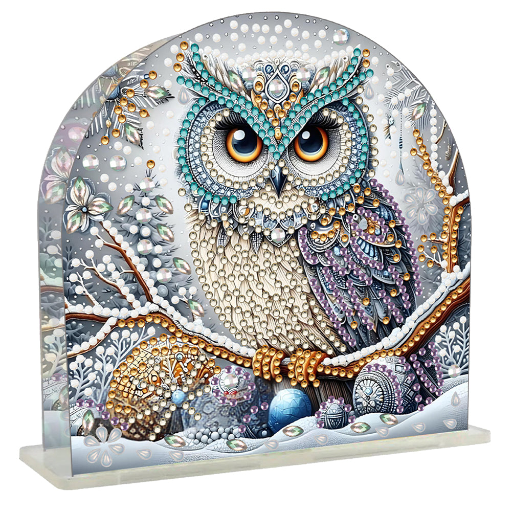Acrylic Owl Diamond Painting Paper Towel Holder for Adults Kids Art Crafts