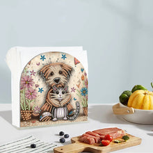Load image into Gallery viewer, Acrylic Cats Dogs Diamond Painting Paper Towel Holder for Home Art Crafts

