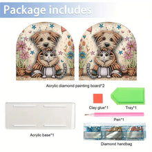 Load image into Gallery viewer, Acrylic Cats Dogs Diamond Painting Paper Towel Holder for Home Art Crafts
