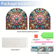 Load image into Gallery viewer, Acrylic Mandala Diamond Painting Paper Towel Holder for Home Art Crafts
