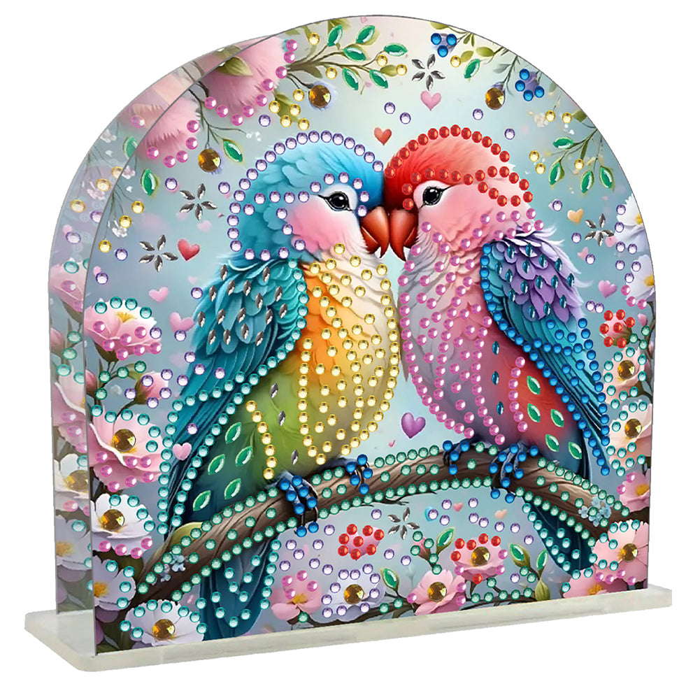 Acrylic Parrot Diamond Painting Paper Towel Holder for Home Art Crafts