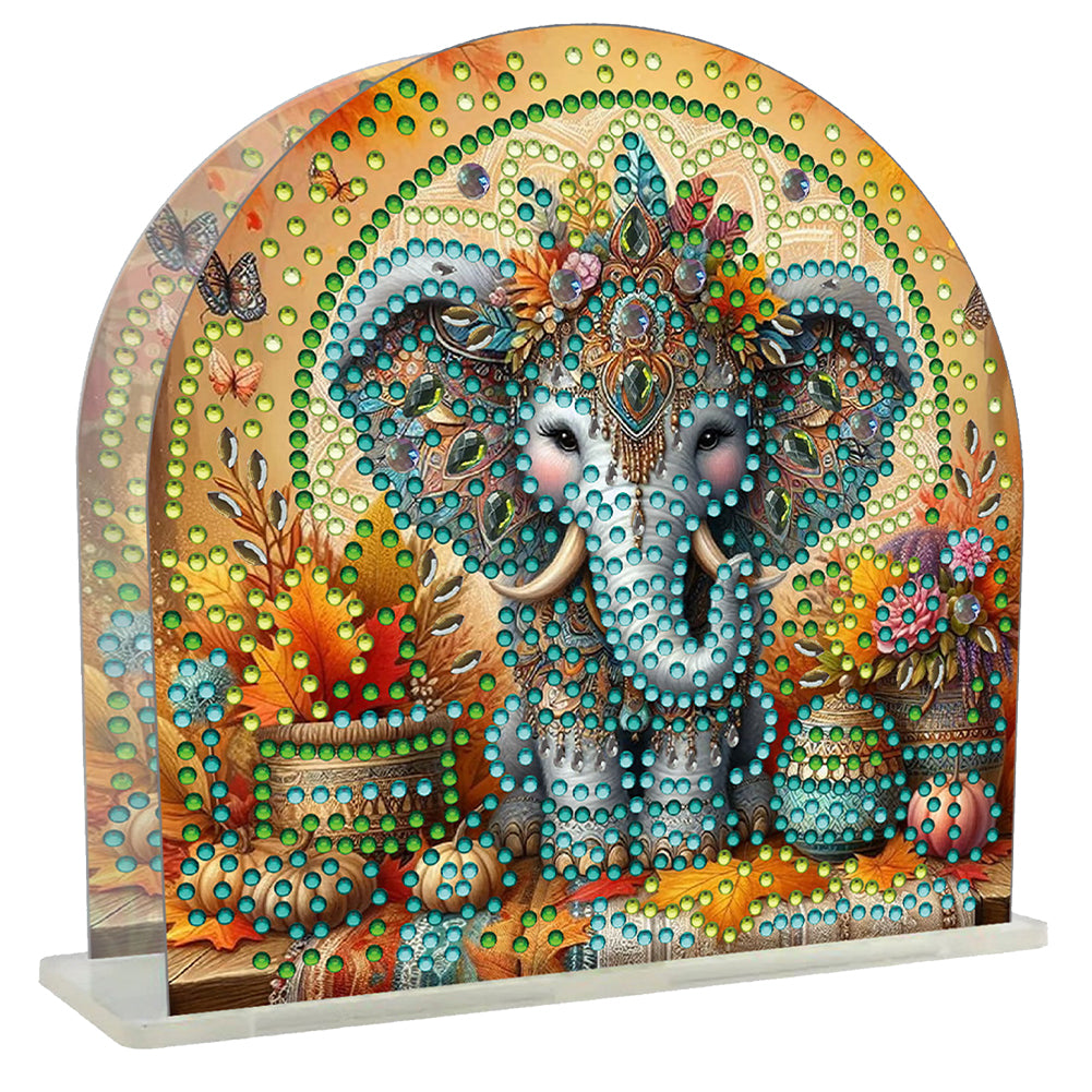 Acrylic Elephant Diamond Painting Paper Towel Holder for Home Art Crafts