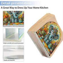 Load image into Gallery viewer, Acrylic Elephant Diamond Painting Paper Towel Holder for Home Art Crafts
