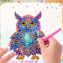 Load image into Gallery viewer, 8Pcs Acrylic Cute Owl Diamond Painting Refrigerator Magnet for Car Mailbox Decor
