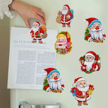 Load image into Gallery viewer, 8Pcs Acrylic Xmas Tree Snowman Diamond Art Magnets Decals for Fridge Whiteboards
