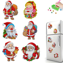 Load image into Gallery viewer, 8Pcs Acrylic Xmas Tree Snowman Diamond Art Magnets Decals for Fridge Whiteboards
