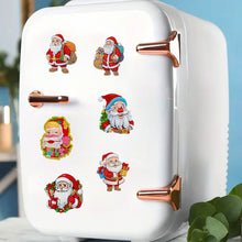 Load image into Gallery viewer, 8Pcs Acrylic Xmas Tree Snowman Diamond Art Magnets Decals for Fridge Whiteboards
