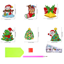 Load image into Gallery viewer, 8Pcs Acrylic Xmas Tree Snowman Diamond Art Magnets Decals for Fridge Whiteboards
