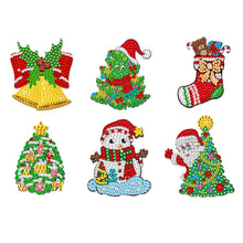 Load image into Gallery viewer, 8Pcs Acrylic Xmas Tree Snowman Diamond Art Magnets Decals for Fridge Whiteboards
