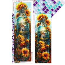 Load image into Gallery viewer, Diamond Painting - Full Round - Sunflowers in glass bottle fantasy scenery (30*90CM)
