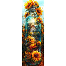 Load image into Gallery viewer, Diamond Painting - Full Round - Sunflowers in glass bottle fantasy scenery (30*90CM)
