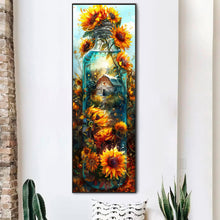 Load image into Gallery viewer, Diamond Painting - Full Round - Sunflowers in glass bottle fantasy scenery (30*90CM)
