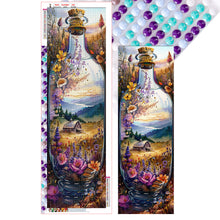 Load image into Gallery viewer, Diamond Painting - Full Round - Landscape, flowers and birds in glass bottle fantasy scenery (30*90CM)
