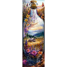 Load image into Gallery viewer, Diamond Painting - Full Round - Landscape, flowers and birds in glass bottle fantasy scenery (30*90CM)
