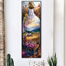 Load image into Gallery viewer, Diamond Painting - Full Round - Landscape, flowers and birds in glass bottle fantasy scenery (30*90CM)
