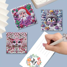 Load image into Gallery viewer, 8Pcs Christmas DIY Diamond Painting Card Diamond Daily Wish Card for Adults Kids
